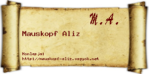 Mauskopf Aliz névjegykártya
